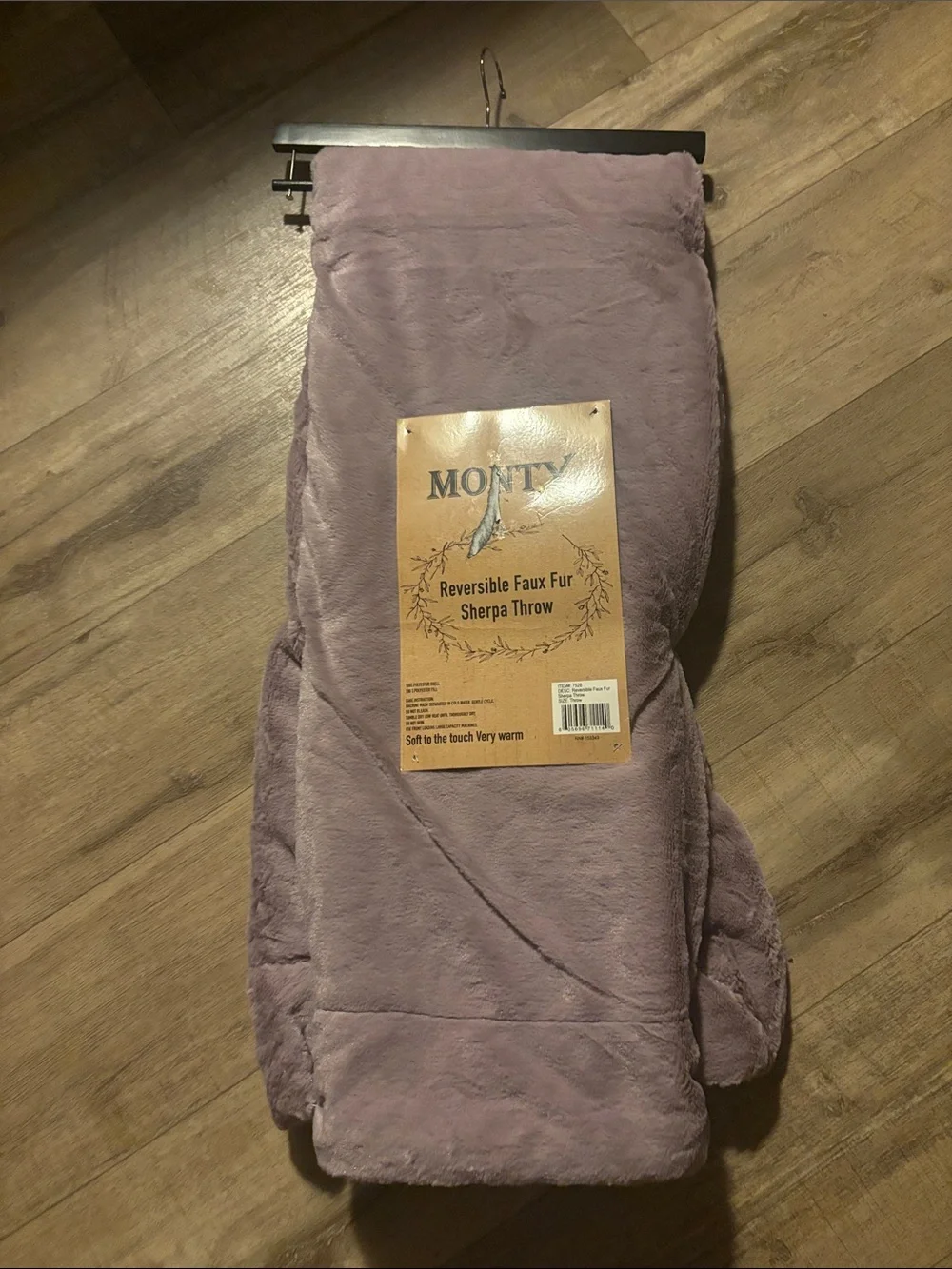 Reversible Faux Fur Sherpa Throw - Lavender